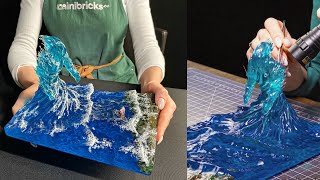 Minibricks Incredibly Complex Diorama of a WATER ELEMENTAL made from Epoxy Resin [upl. by Ylrak]