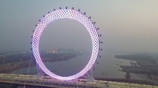 Worlds biggest shaftless Ferris wheel turns heads in east China [upl. by Orvie]