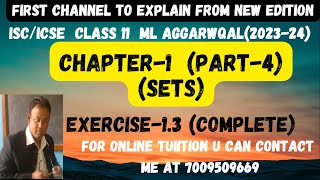 ICSE ISCICSE Class 11 MATHS  ML Aggarwal  CH1 Sets  Exercise 13 Complete jindalmathspoint [upl. by Zeke491]