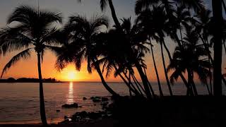 10 Hours Sunset at Mahaiula Beach Hawaii  Video amp Audio 1080HD SlowTV [upl. by Llertnad381]