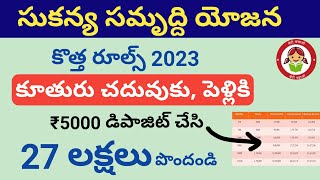 sukanya samridhi yojanasukanya samridhi yojana scheme details in teluguSSY interest calculation [upl. by Yenittirb]