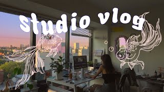 STUDIO VLOG a LOT of tattoos shop prep painting 🌸 [upl. by Basia]