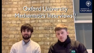 Oxford University Mathematics Interviews [upl. by Stover]