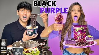 Eating Only One Colour Food for 24 Hours  Black amp Purple Challanage  Yash and Hass [upl. by Jensen]