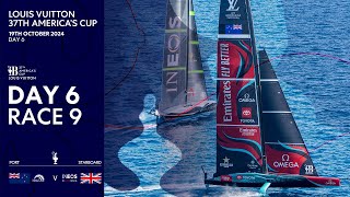 EPIC RACING🔥 Louis Vuitton 37th Americas Cup Race 9  Emirates Team New Zealand vs INEOS Britannia [upl. by Nilyak]