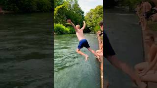 TOP TOURIST ATTRACTION MUNICH EISBACH SWIMMING IN ENGLISH GARDEN [upl. by Nosnehpets]