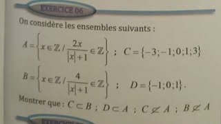 1 Bac SM Ex 6 les ensembles Almoufid [upl. by Edmea]