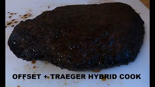 Super Smoky Overnight Brisket While Sleeping Offset  Traeger Hybrid Cook [upl. by Ellissa]