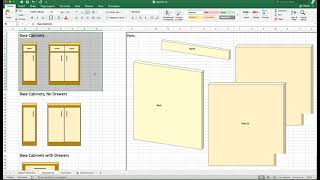 spreadsheets4life  Cabinet  Excel Spreadsheet  Cut List  Material List [upl. by Laden252]
