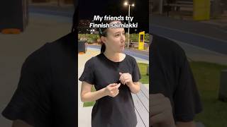 Friends try Finnish salmiakki exchangestudent sydney australia studyabroad suomi [upl. by Ytte233]