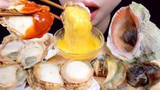 ASMR SEAFOOD SCALLOPS CONCH 가리비 참소라 리얼사운드 먹방 EATING SOUND MUKBANG [upl. by Emie]