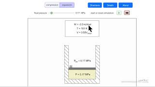 Reversible Adiabatic Expansion or Compression Interactive Simulation [upl. by Maureene]