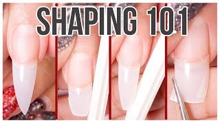 How to Shape and File your Nails 💕 Almond Stilletto Coffin and Square look [upl. by Aanas]