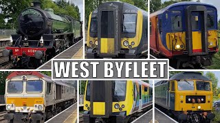 Trains at West Byfleet  310523 [upl. by Enirahtak]