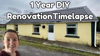 1 Year Timelapse  DIY Restoration amp Renovation Of My Old Derelict Cottage amp Homestead In Ireland [upl. by Sacks]