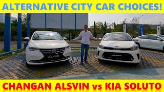 KIA Soluto EX vs Changan Alsvin Platinum  City Car Showdown [upl. by Aniad]