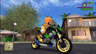 Crazy action on Upins modified Kawasaki Z800 motorbike 🤣 funny Moment GTA San Andreas 75 [upl. by Lasiaf]