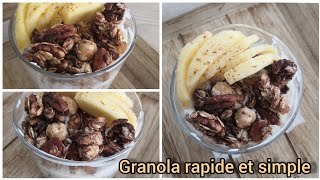 Recette Granola facile et rapide pour un petit déjeuner healthy [upl. by Elehcir698]