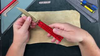 KS5150REDBRZ Kershaw Lucha Butterfly Knife Red [upl. by Annawat]