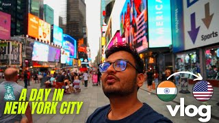 A Day In New York City  India To USA Student Travel VLOG [upl. by Ymmas]