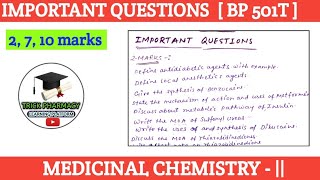 Medicinal chemistry 5th semester important questions  Unit 5  very important [upl. by Onihc89]