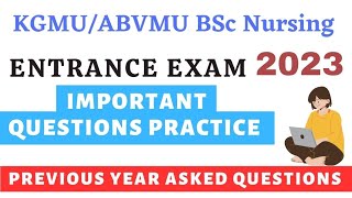 BSc Nursing Entrance Exam 2023 Previous Year Questions Paper Practice 🔥CNET 2023 [upl. by Ainivad]