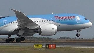 First 787 at LCA Landing Takeoff External views Thomson 7878  Unique views [upl. by Elyrehc]