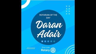 Rotarian Of The Day Daran Adair [upl. by Naldo]