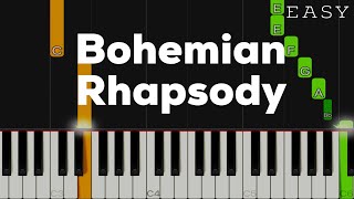 Bohemian Rhapsody  Queen  EASY Piano Tutorial [upl. by Dela]