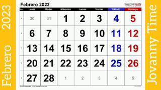 Calendario  Febrero 2023 [upl. by Morley]