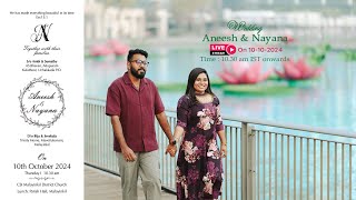 10102024 Aneesh amp Nayana  Wedding [upl. by Aiek483]