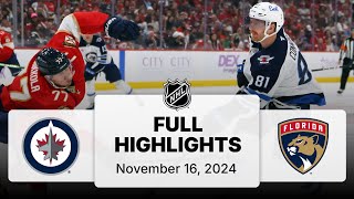 NHL Highlights  Jets vs Panthers  November 16 2024 [upl. by Dam]