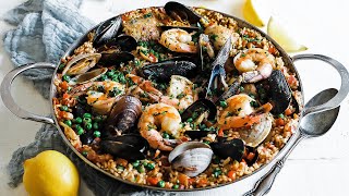 Spanish Paella Recipe with Seafood [upl. by Nibuz]