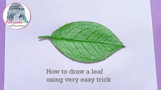 How to draw a leaf very easily  Step by Step  Drawing Tutorial Shorts [upl. by Bathulda]