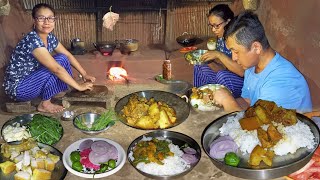 Nepali Village Pork Curry Recipe With Rice Cooking amp Eating In Village KitchenNepali Food [upl. by Limbert]