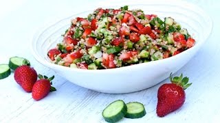 Strawberry Tabouli Salad  CleanampDelicious [upl. by Brittney]