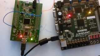 UART communication between STM32F407 transmitter and Digilent Nexys 2 receiver [upl. by Ladonna]