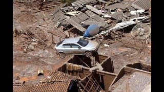 Shocking Footage Captures Moment Of Brazil Dam Collapse [upl. by Noseimaj337]