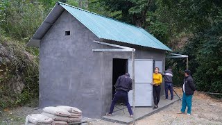 Lieu installed corrugated iron roof installed doors and built charity house for Mr Cha [upl. by Ahsenid]