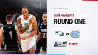 NCAA March Madness Highlights 16 Wagner  1 North Carolina [upl. by Brooks]