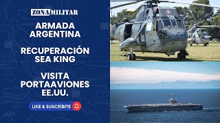 La Armada Argentina alista a los Sea King para la visita del portaaviones USS George Washington [upl. by Kihtrak]