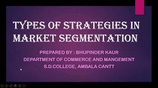 STRATEGIES OF MARKET SEGMENTATION [upl. by Sidonie]