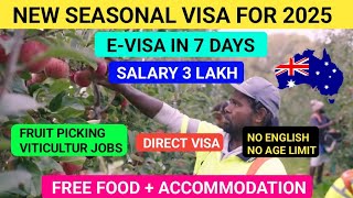 New Zealands New Seasonal Work visa For 2025  EVisa In Just 7 Days  Free Food [upl. by Hcaz]