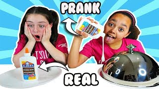 REAL VS PRANK SLIME CHALLENGE [upl. by Euqcaj]