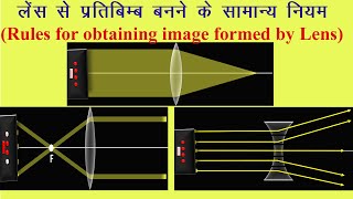 Rules for obtaining image formed by lens  lens dwara pratibimb banane ke samany niyam [upl. by Leahcimnoj]