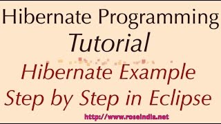 Hibernate Example Step by Step in Eclipse [upl. by Nref]