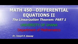 Math450LEC08 Differential Equations Nonlinear autonomous systems PART 1 [upl. by Htederem739]