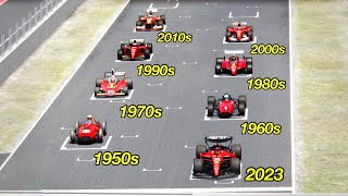 Ferrari F1 2023 vs One Ferrari F1 from each decade 19502023  Monaco GP [upl. by Marybella402]