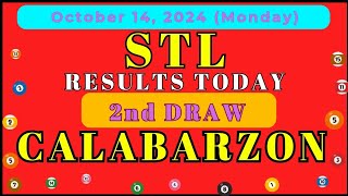 STL RESULTS TODAY CALABARZON OCTOBER 14 20242nd DRAW RESULTSCAVITELAGUNA BATANGASRIZALQUEZON [upl. by Nnairek]