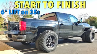 2017 Silverado Z71 4x4  6quot Zone lift with 35s Install  Start to finish install [upl. by Airlee]